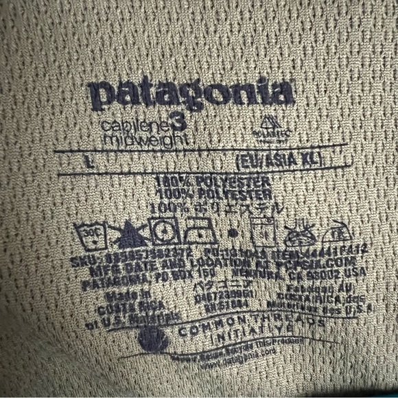 PATAGONIA Men's Capilene 3 Midweight Zip-Neck, Tuscan Olive - Large - Picture 10 of 10